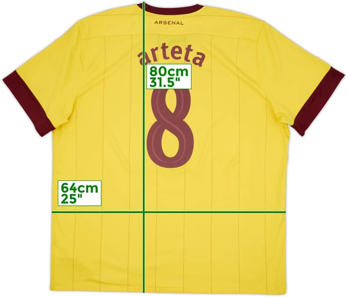 2010-13 Arsenal Away Shirt Arteta #8 - 8/10 - (XXL)