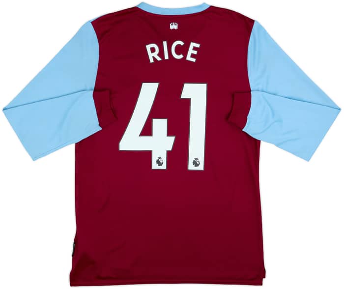 2019-20 West Ham Home L/S Shirt Rice #41 - 8/10 - (M)