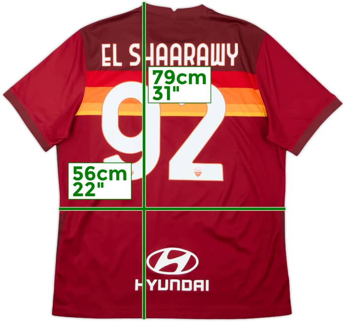 2020-21 Roma Home Shirt El Shaarawy #92 - 7/10 - (XL)