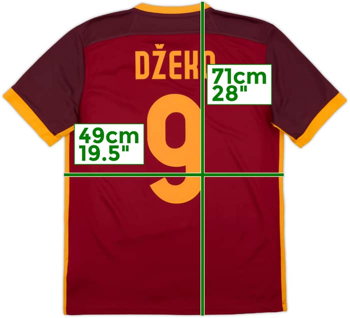 2015-16 Roma Home Shirt Dzeko #9 - 8/10 - (M)