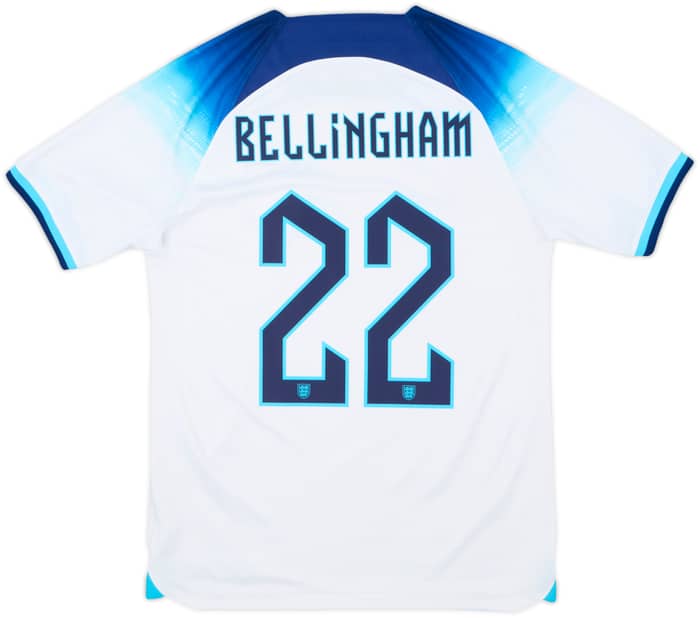 2022-23 England Home Shirt Bellingham #22 - 5/10 - (S)