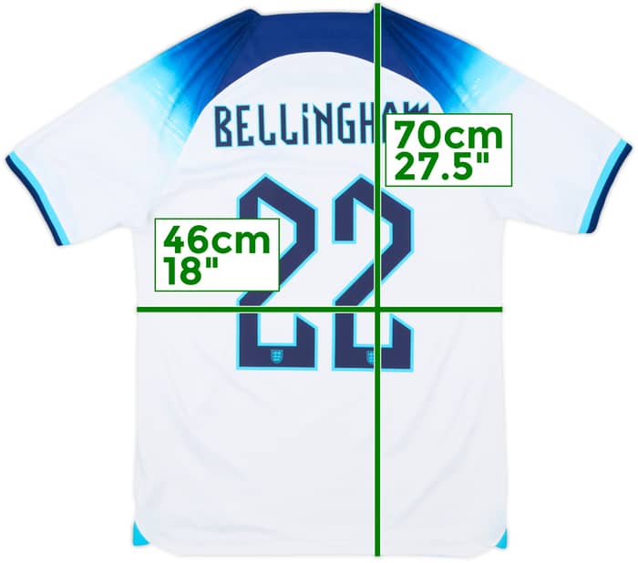 2022-23 England Home Shirt Bellingham #22 - 5/10 - (S)