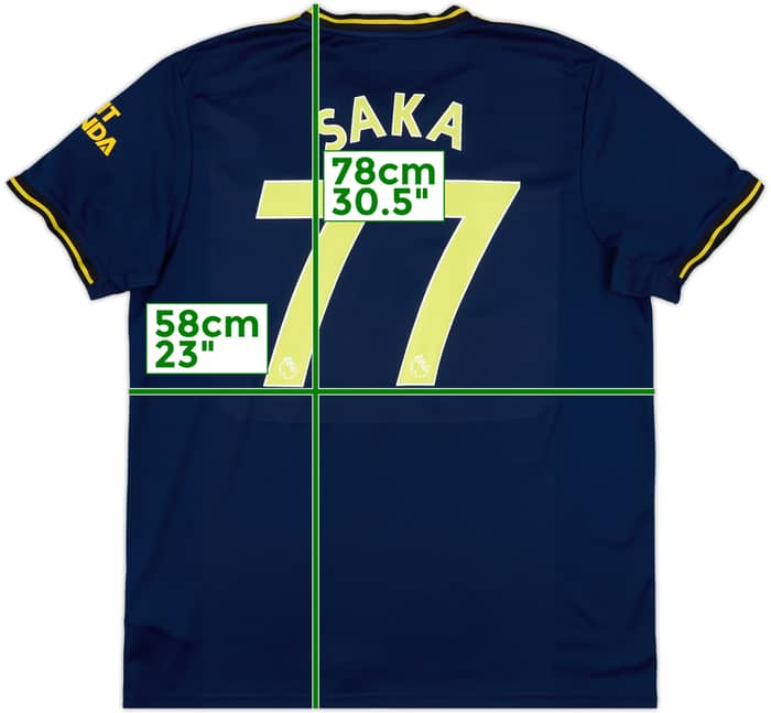 2019-20 Arsenal Third Shirt Saka #77 - 9/10 - (XL)