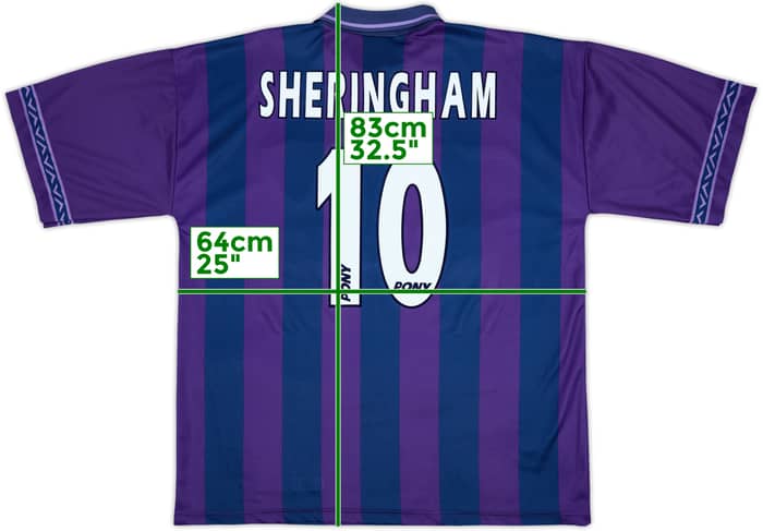 1995-97 Tottenham Away Shirt Sheringham #10 - 8/10 - (XL)
