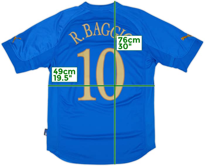 2004-06 Italy Home Shirt R.Baggio #10 - 8/10 - (M)