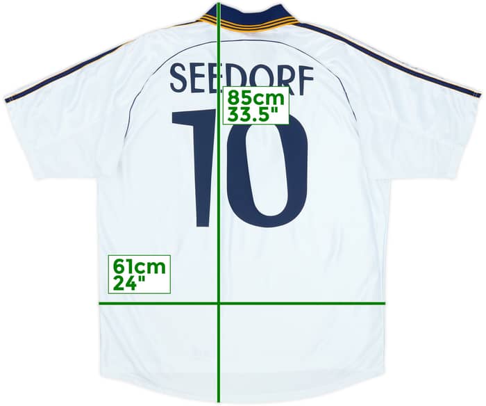 1998-00 Real Madrid Home Shirt Seedorf #10 - 8/10 - (XL)
