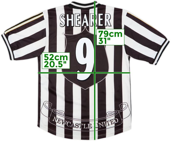1997-99 Newcastle Home Shirt Shearer #9 - 8/10 - (M)