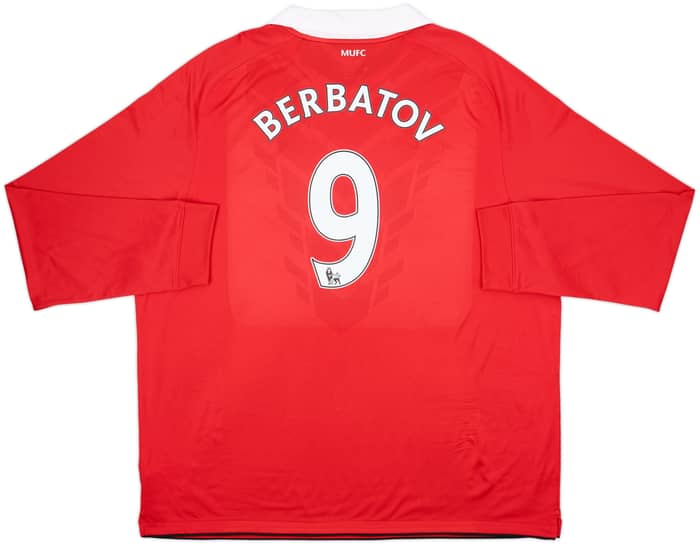 2010-11 Manchester United Home L/S Shirt Berbatov #9 - 8/10 - (3XL)