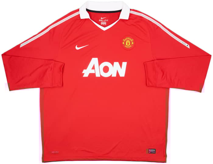 2010-11 Manchester United Home L/S Shirt Berbatov #9 - 8/10 - (3XL)