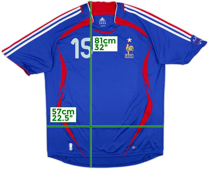 2006-07 France Home Shirt #15 - 7/10 - (XL)