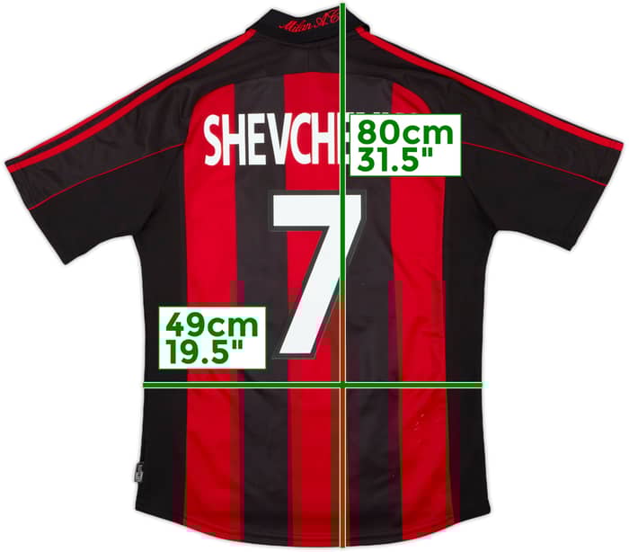 2000-02 AC Milan Home Shirt Shevchenko #7 - 8/10 - (M)