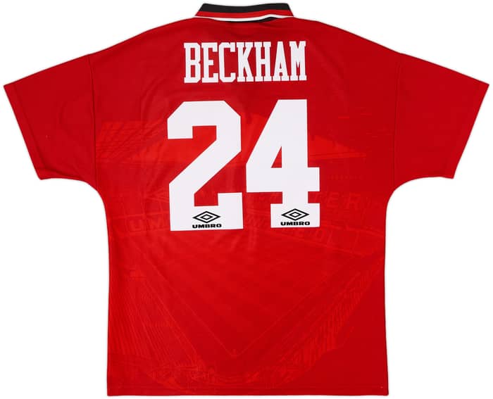 1994-96 Manchester United Home Shirt Beckham #24 - 9/10 - (L)