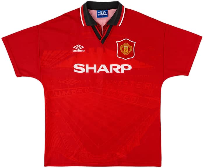 1994-96 Manchester United Home Shirt Beckham #24 - 9/10 - (L)
