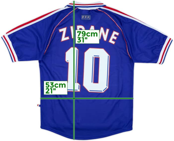 1998-00 France Home Shirt Zidane #10 - 6/10 - (M)