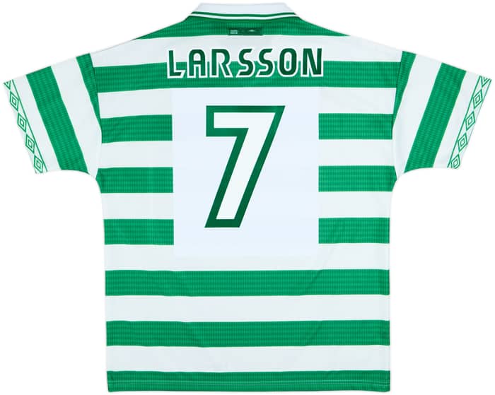 1997-99 Celtic Home Shirt Larsson #7 - 9/10 - (XL)