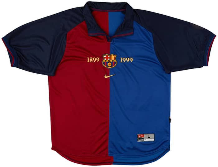 1999-00 Barcelona Centenary Home Shirt Guardiola #4 - 6/10 - (L)