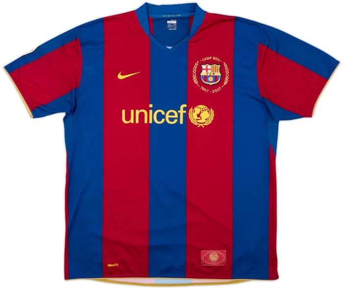 2007-08 Barcelona Home Shirt Ronaldinho #10 - 8/10 - (XXL)