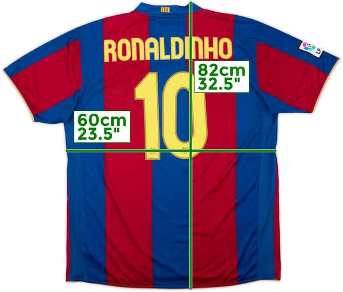 2007-08 Barcelona Home Shirt Ronaldinho #10 - 8/10 - (XXL)