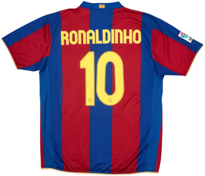 2007-08 Barcelona Home Shirt Ronaldinho #10 - 8/10 - (XL)