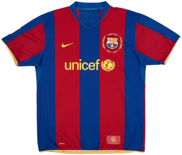 2007-08 Barcelona Home Shirt Ronaldinho #10 - 8/10 - (XL)