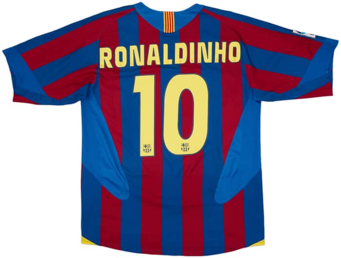 2005-06 Barcelona Home Shirt Ronaldinho #10 - 8/10 - (L)