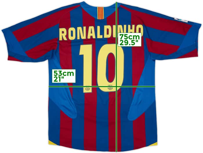 2005-06 Barcelona Home Shirt Ronaldinho #10 - 8/10 - (L)