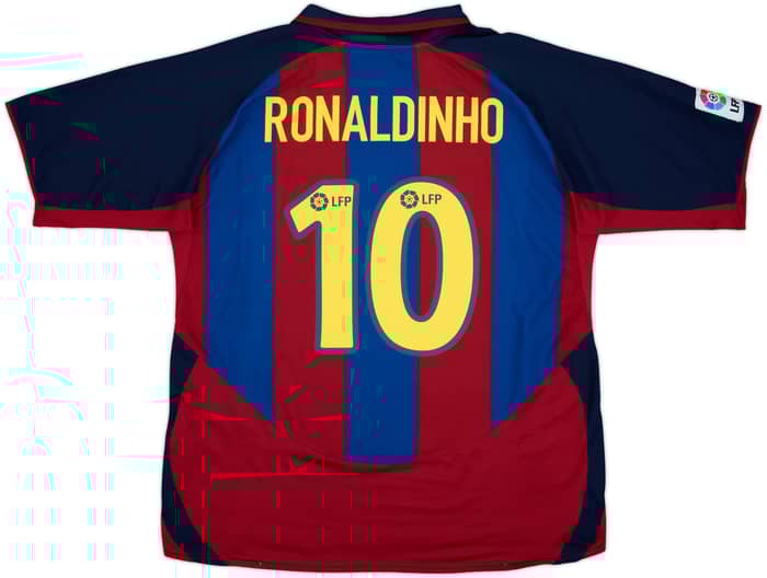 2003-04 Barcelona Home Shirt Ronaldinho #10 - 8/10 - (XXL)