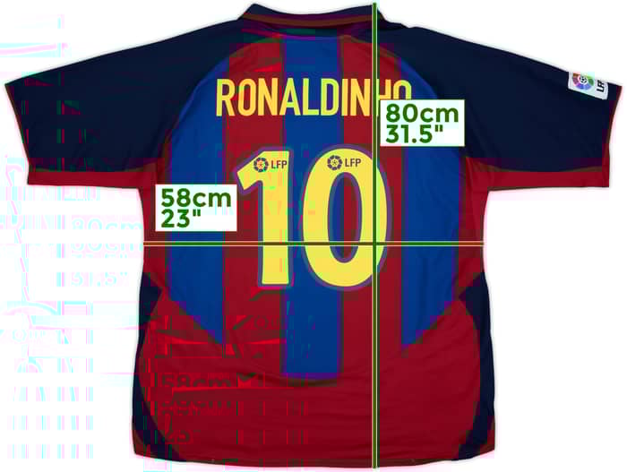 2003-04 Barcelona Home Shirt Ronaldinho #10 - 8/10 - (XXL)