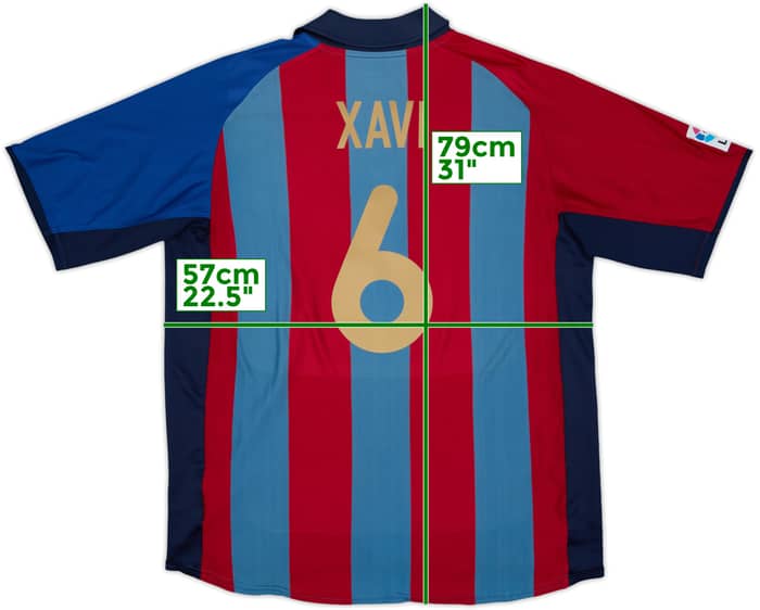 2001-02 Barcelona Home Shirt Xavi #6 - 6/10 - (XL)