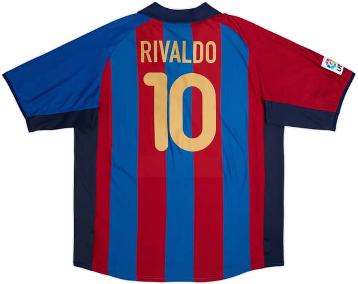 2001-02 Barcelona Home Shirt Rivaldo #10 - 8/10 - (XL)