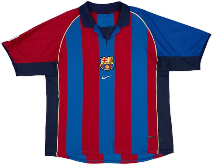 2001-02 Barcelona Home Shirt Rivaldo #10 - 8/10 - (XL)