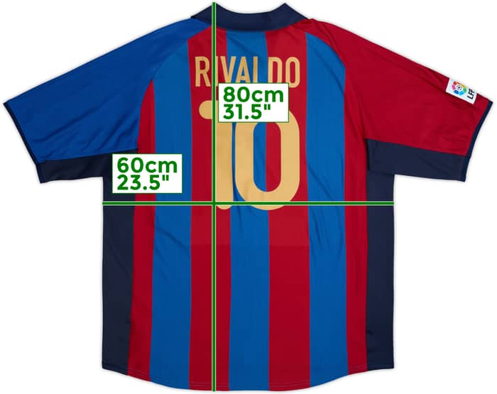 2001-02 Barcelona Home Shirt Rivaldo #10 - 8/10 - (XL)