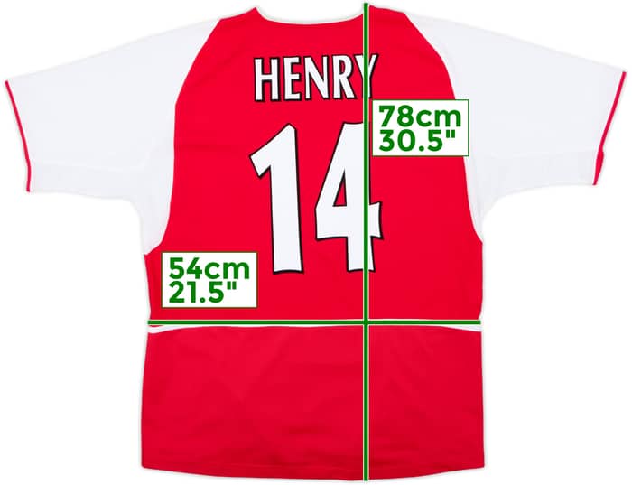 2002-04 Arsenal Home Shirt Henry #14 - 8/10 - (L)