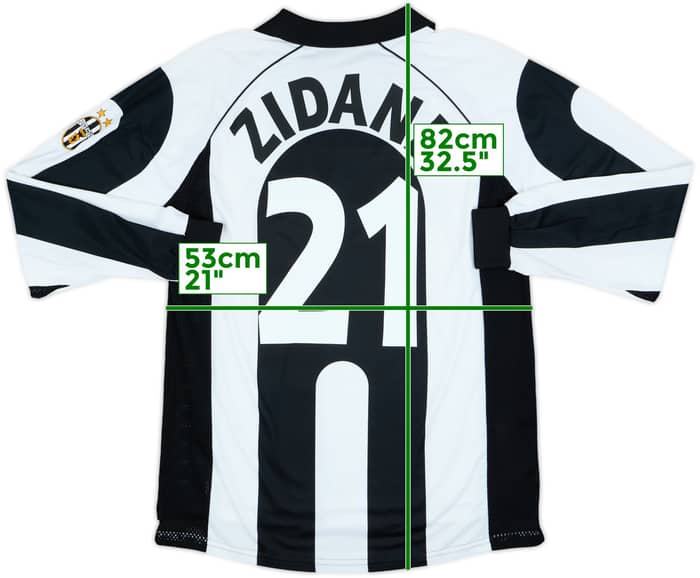 1997-98 Juventus Centenary Home L/S Shirt Zidane #21 - 8/10 - (L)