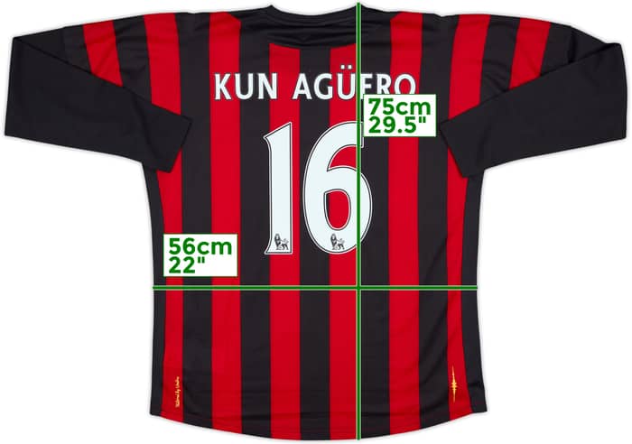 2011-12 Manchester City Away L/S Shirt Kun Aguero #16 (L)
