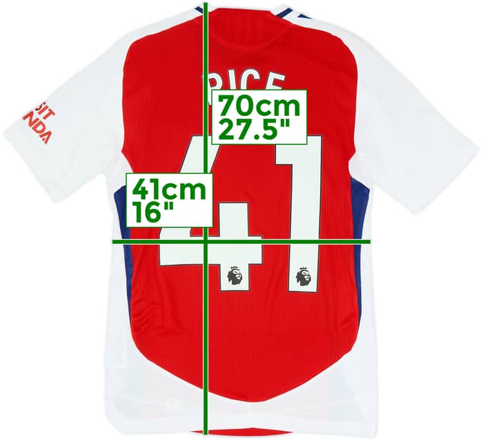 2024-25 Arsenal Authentic Home Shirt Rice #41 (XS)