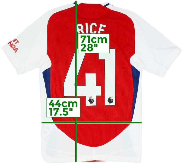 2024-25 Arsenal Authentic Home Shirt Rice #41 (S)
