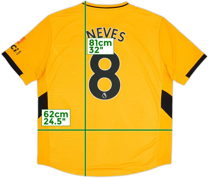 2021-22 Wolves Home Shirt Neves #8 - 9/10 - (XXL)