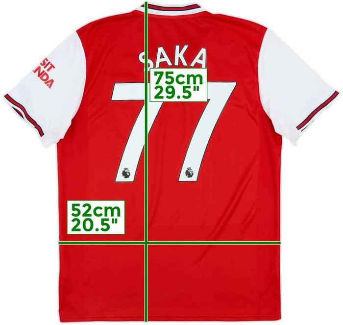2019-20 Arsenal Home Shirt Saka #77 - 7/10 - (M)