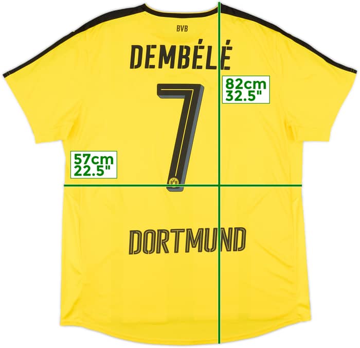 2016-17 Borussia Dortmund Home Shirt Dembele #7 - 9/10 - (XL)