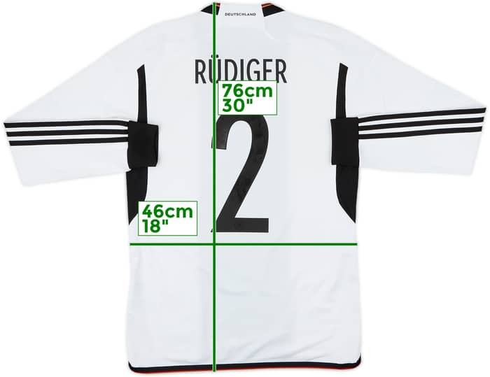 2022-23 Germany Home L/S Shirt Rudiger #2 - 8/10 - (S)