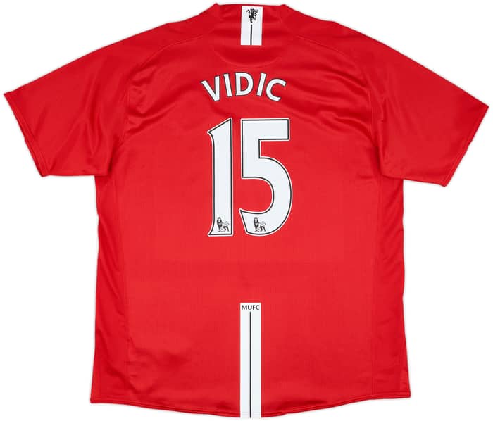 2007-09 Manchester United Home Shirt Vidic #15 - 7/10 - (XL)