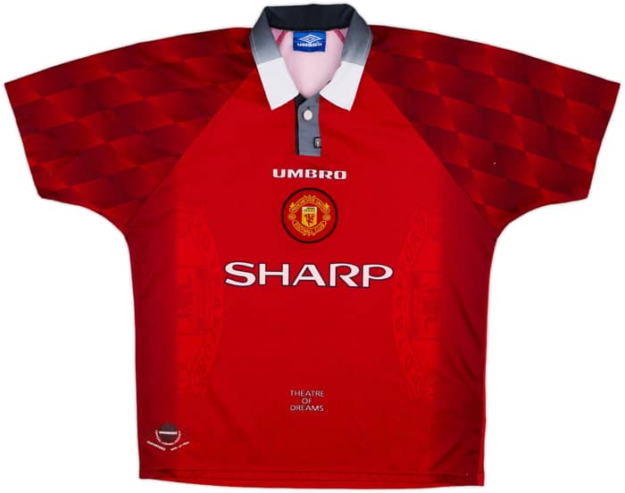 1996-98 Manchester United Home Shirt Beckham #10 - 9/10 - (L)