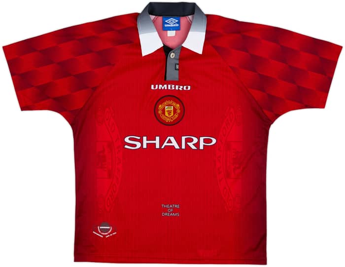 1996-98 Manchester United Home Shirt Cantona #7 - 8/10 - (L)