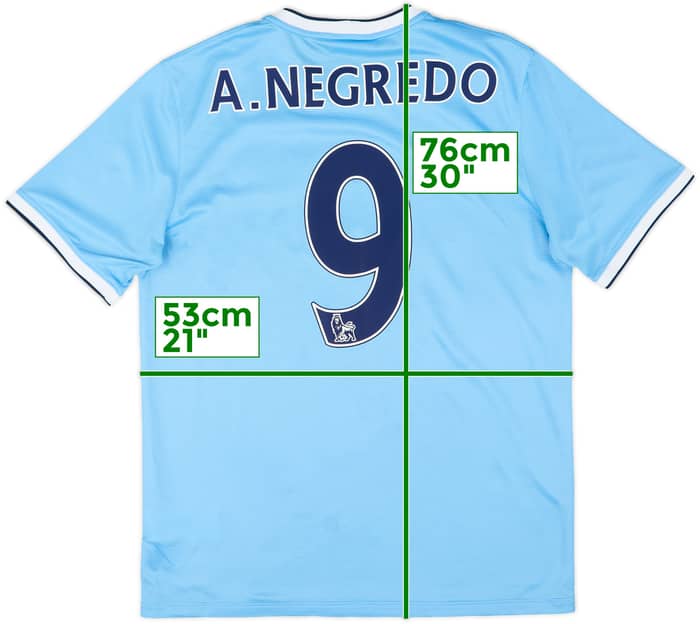 2013-14 Manchester City Home Shirt A.Negredo #9 - 8/10 - (L)