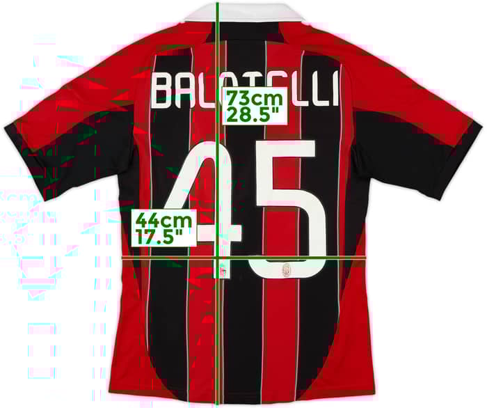 2012-13 AC Milan Home Shirt Balotelli #45 - 4/10 - (S)