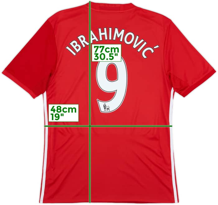 2016-17 Manchester United Home Shirt Ibrahimovic #9 - 6/10 - (M)