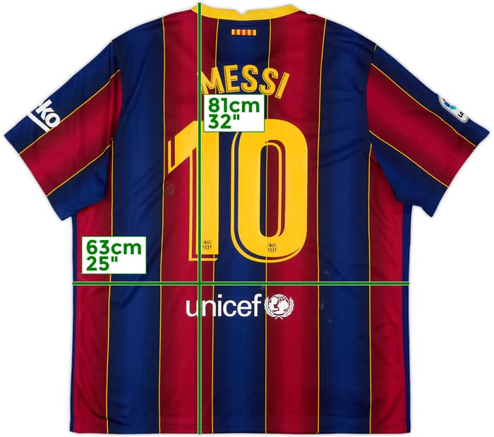 2020-21 Barcelona Home Shirt Messi #10 - 7/10 - (XXL)