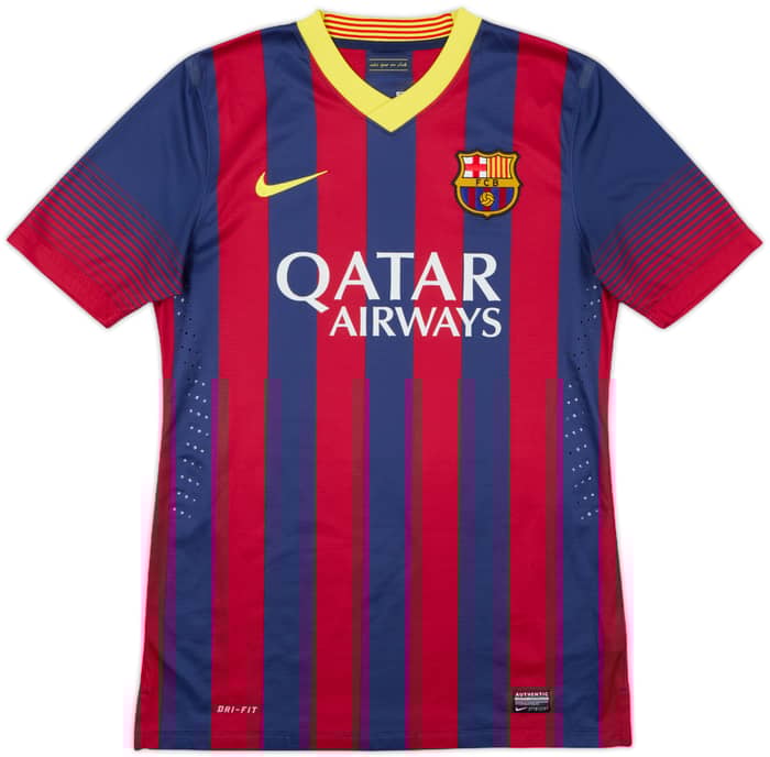 2013-14 Barcelona Authentic Home Shirt Messi #10 - 8/10 - (M)