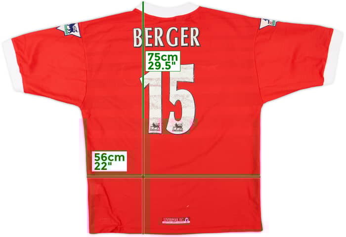 1998-00 Liverpool Home Shirt Berger #15 - 6/10 - (L)